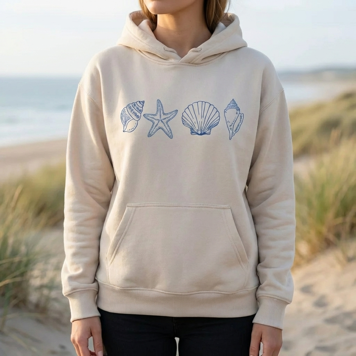 Women's Seashell Print Hoodie
