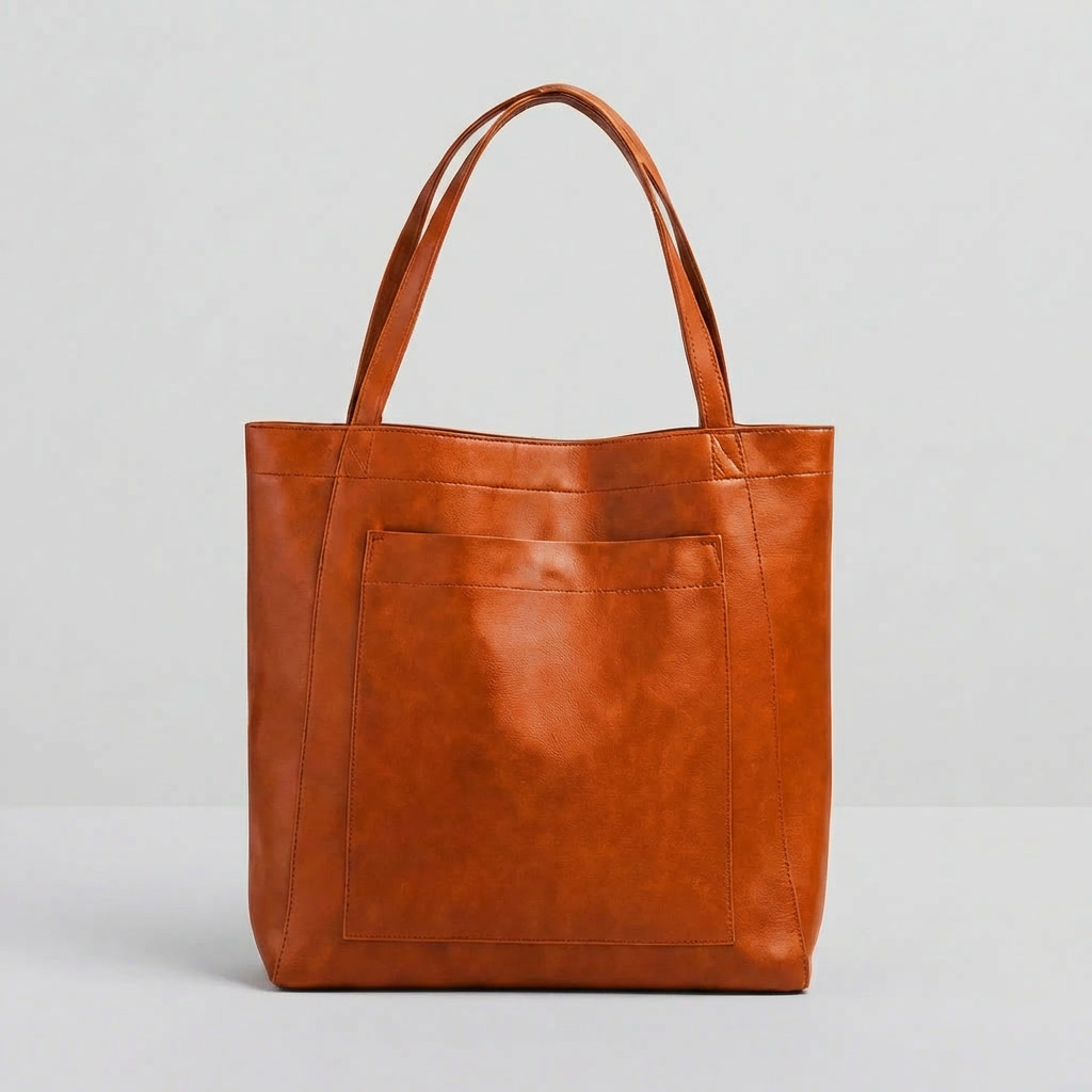 Large Minimalist Zip-Top Tote Bag