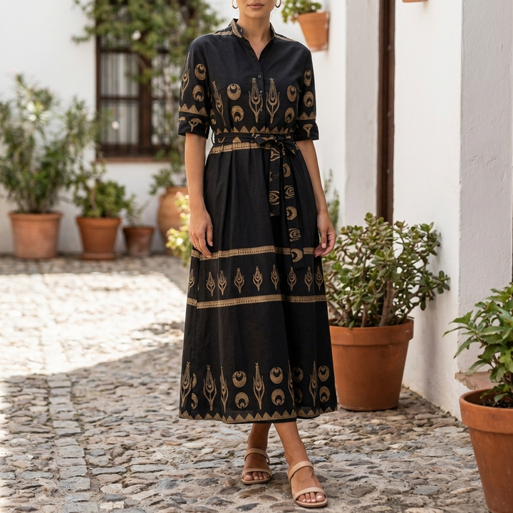 Women’s Short-Sleeved Cotton Dress