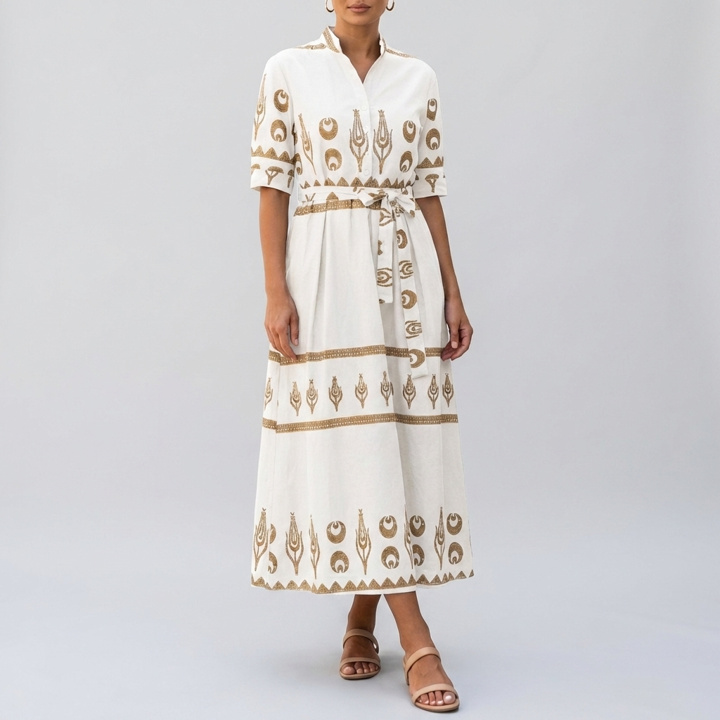 Women’s Short-Sleeved Cotton Dress