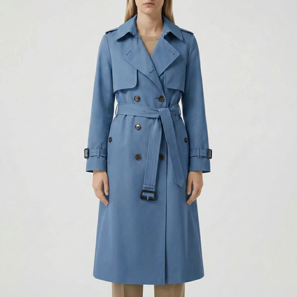 Double-Breasted Mid-Length Trench Coat