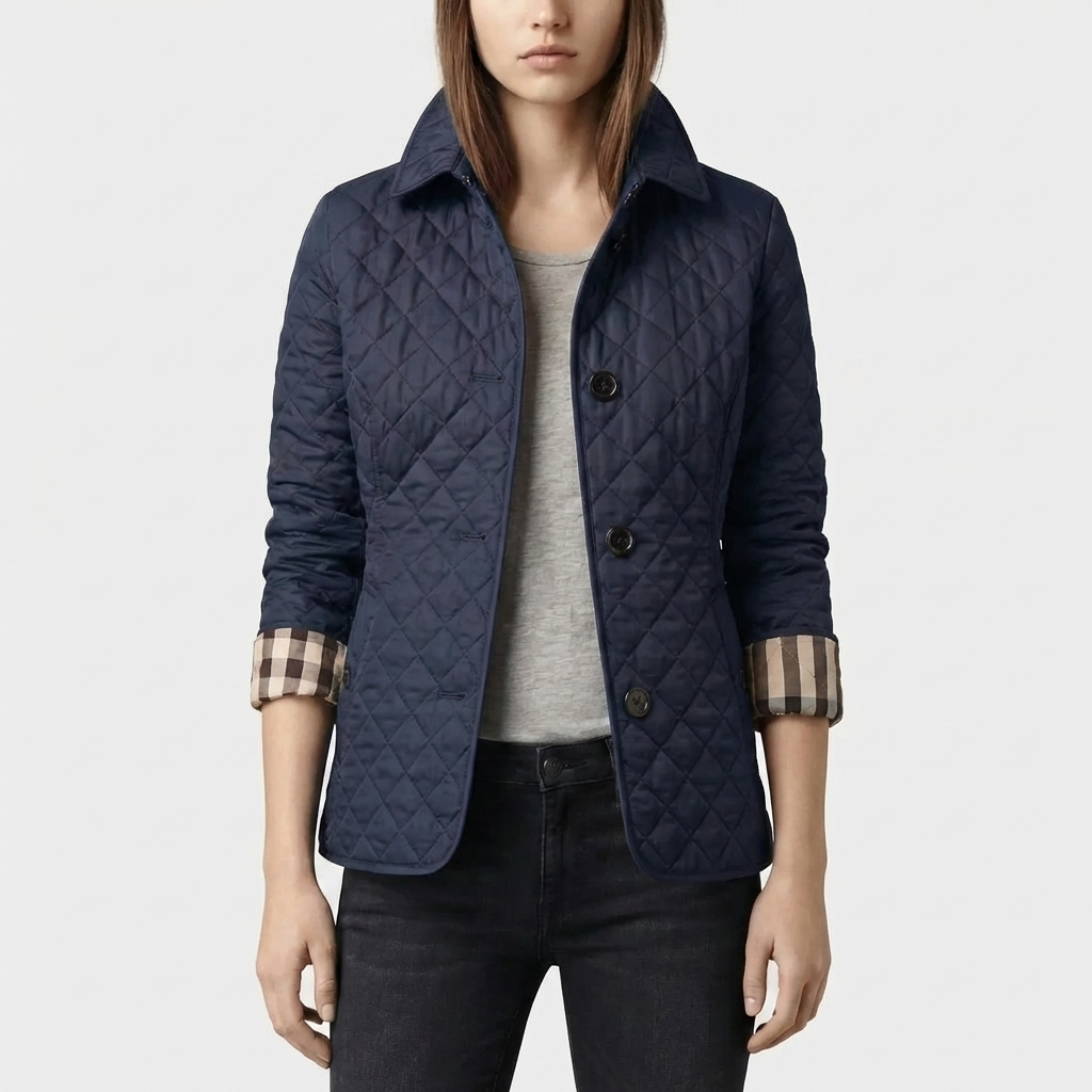 Relaxed Fit Quilted Snap-Button Jacket