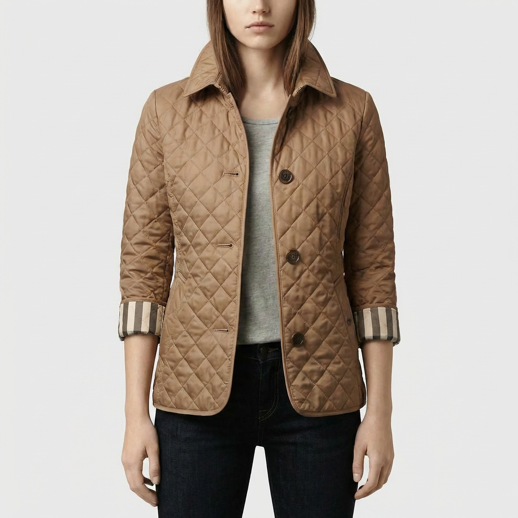 Relaxed Fit Quilted Snap-Button Jacket