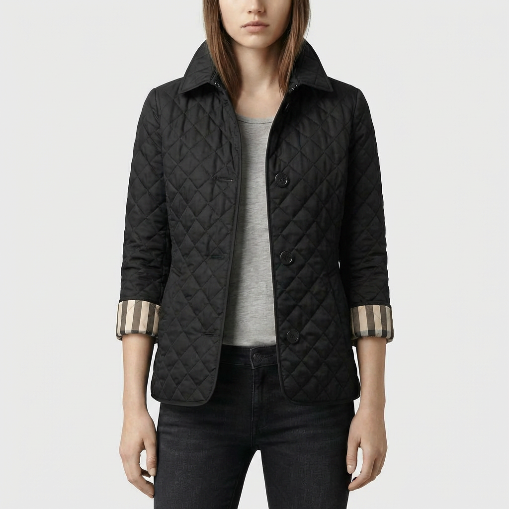 Relaxed Fit Quilted Snap-Button Jacket