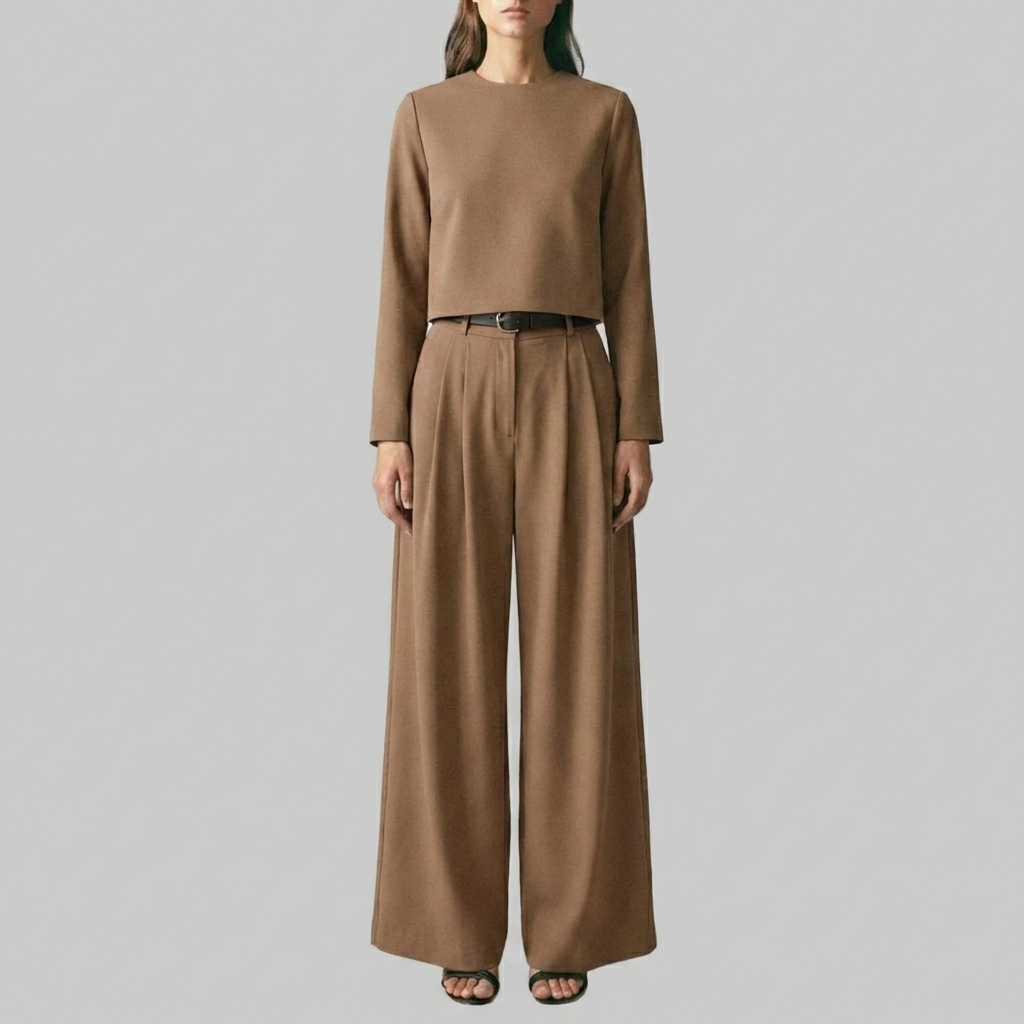 Two-Piece Wide-Leg Trouser Set