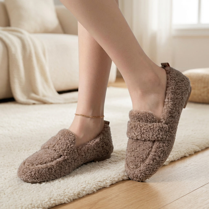 Slip-On Plush Flat Slipper Shoe