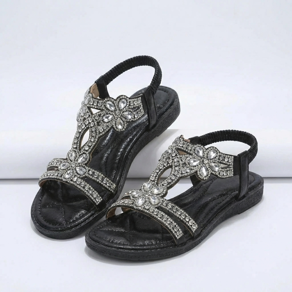 Embellished Open-Toe Boho Flat Sandal for Women