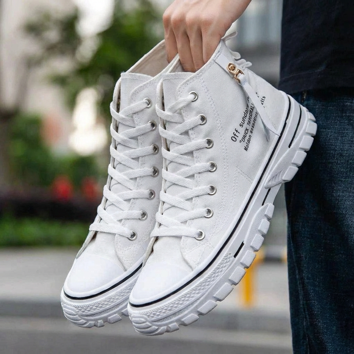 Casual Streetwear Chunky Canvas High Cut Shoes for Men