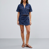 Two-Piece Denim Set with Top and Skirt