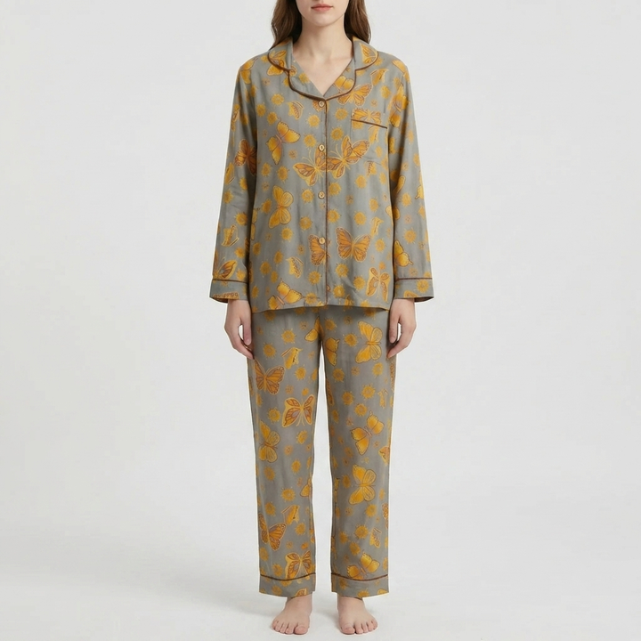 2-Piece Butterfly Print Loungewear Set