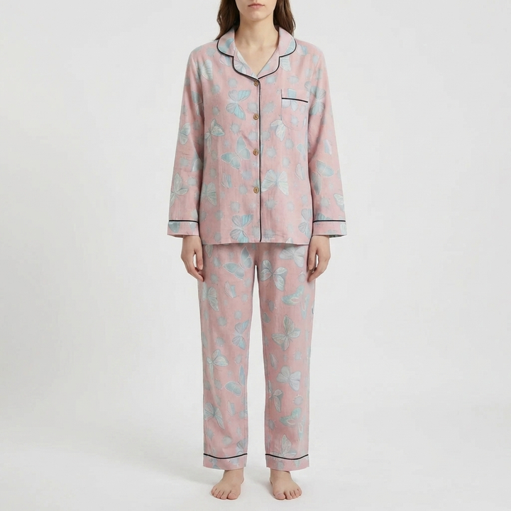 2-Piece Butterfly Print Loungewear Set