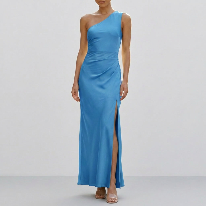 Women’s One Shoulder Satin Maxi Dress