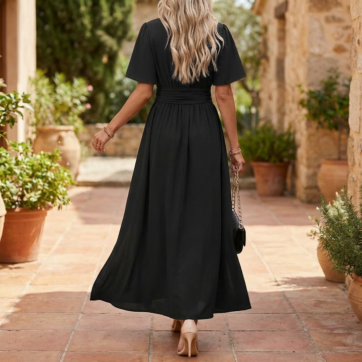 Women’s Elegant V-Neck Maxi Dress