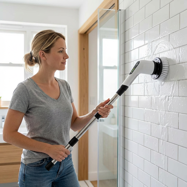 Cordless Electric Spin Scrubber With Extendable Handle