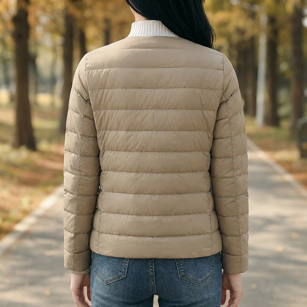 Spring and Winter Collarless Puffer for Women
