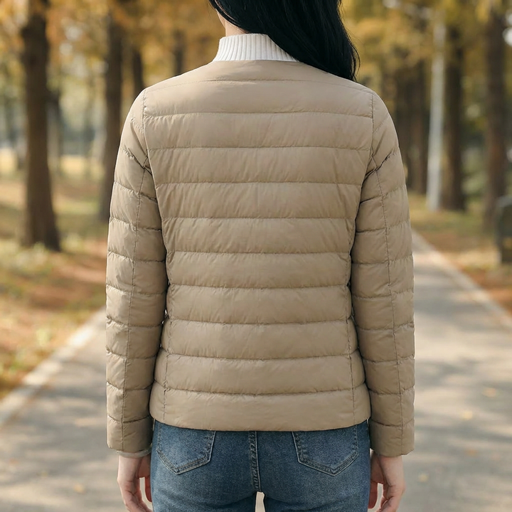 Spring and Winter Collarless Puffer for Women