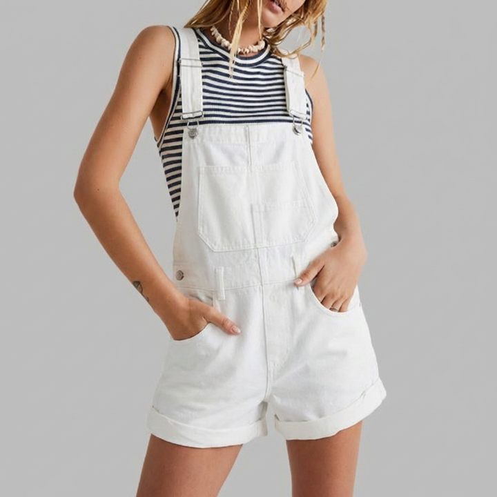 Sleeveless Denim Jumpsuit Casual Chic