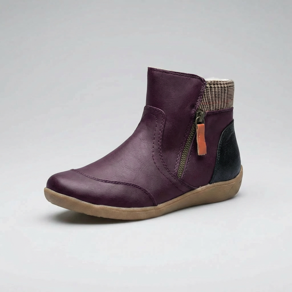 Mid-Ankle Zip-Up Winter Boots