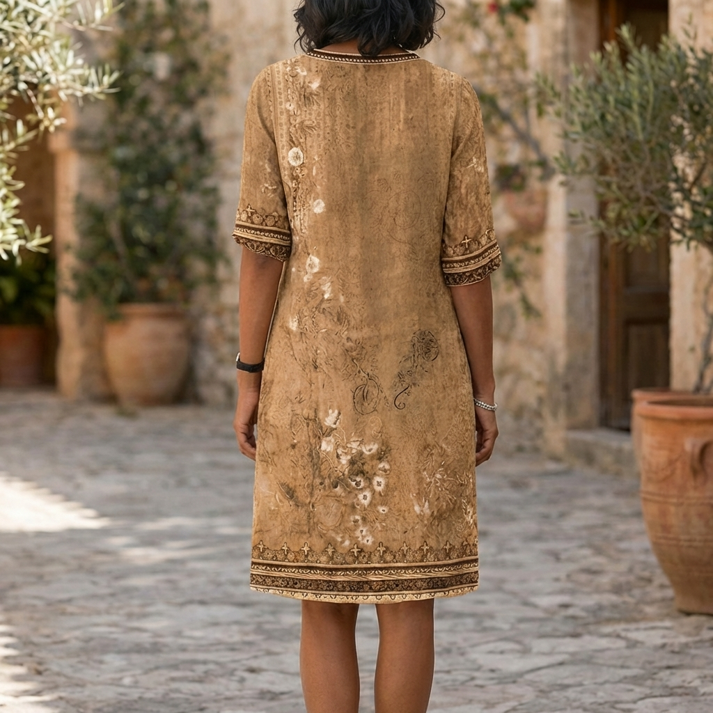 Effortlessly and Comfortable Boho Floral Ruffle Dress