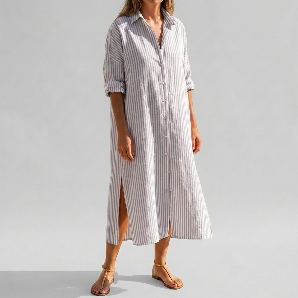 Women’s Elegant Long Sleeve Shirt Dress