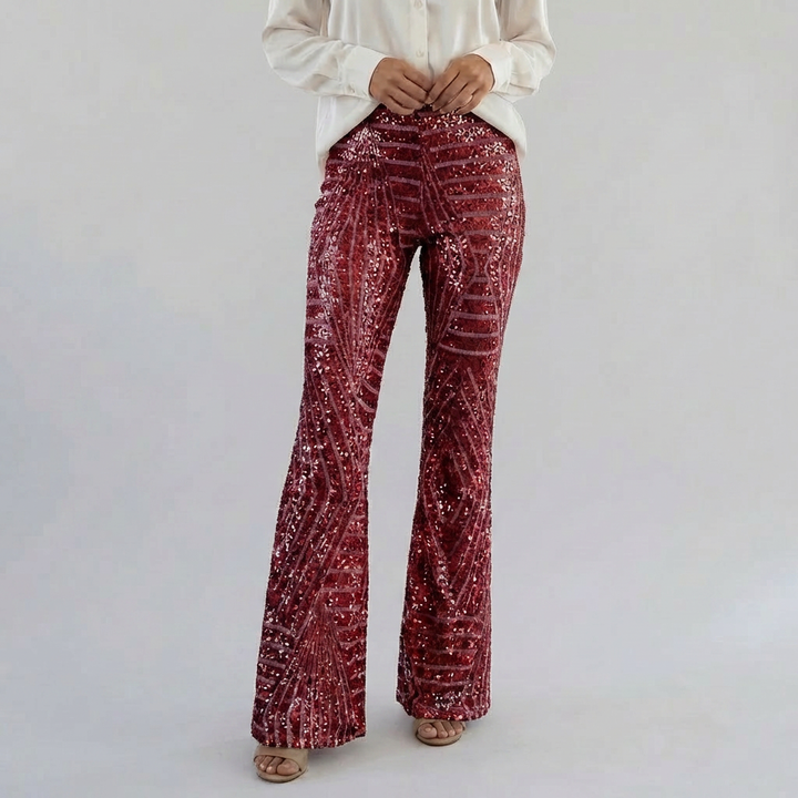 Women’s Sequin High Waist Flare Pants