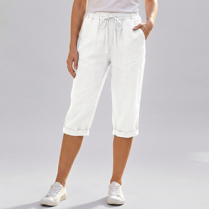 Women’s Cotton Linen Harem KneeLength Shorts