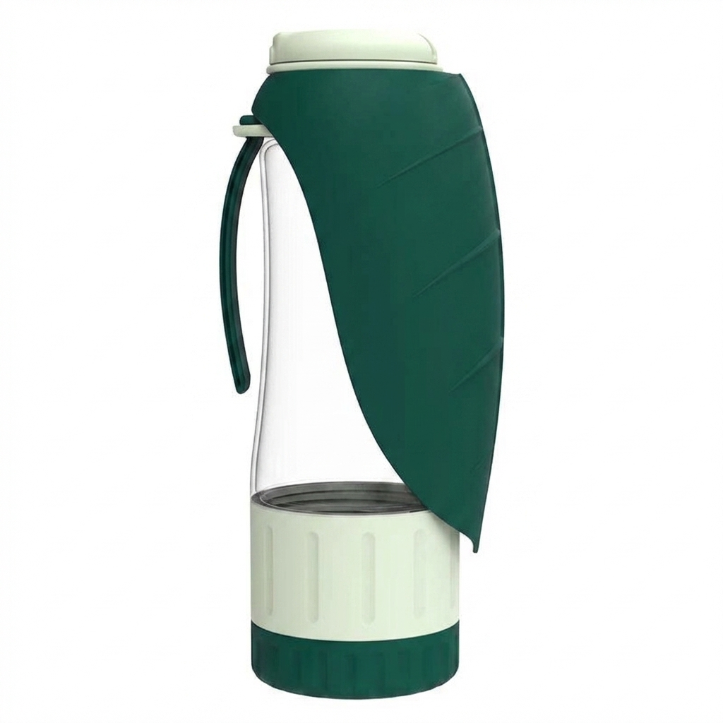 Portable Water and Food Bottle for Dogs with 2-in-1 Design