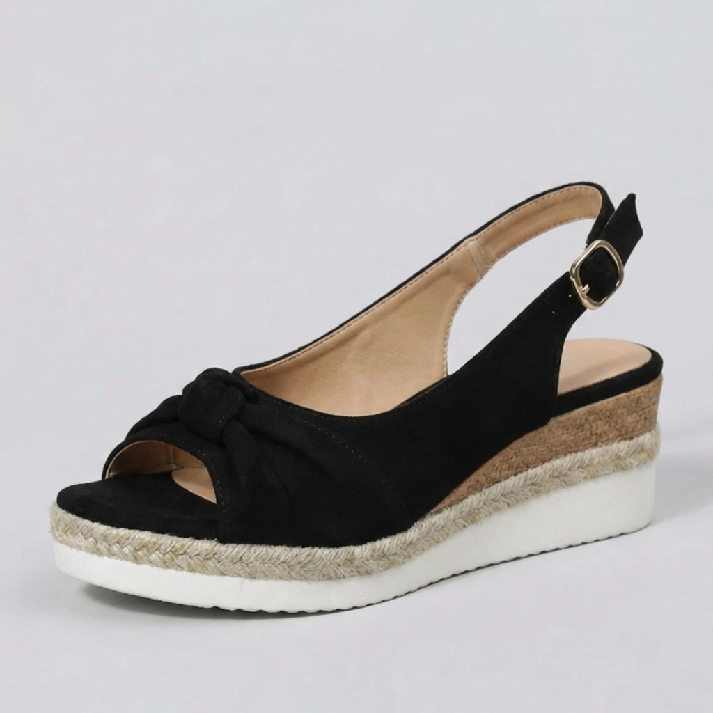 Open-Toe Crossover Strap Wedge Sandal for Women