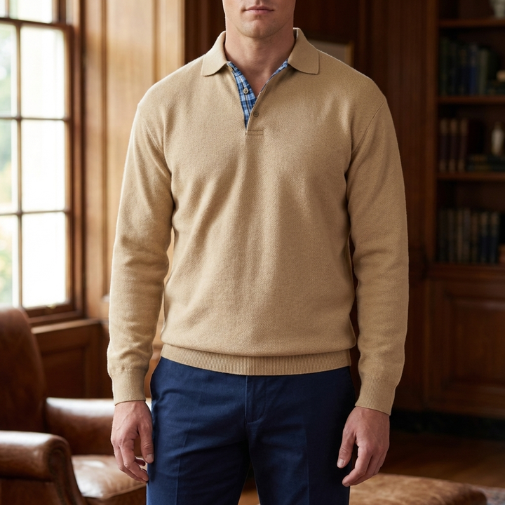 Long Sleeve Collar Sweater for Men