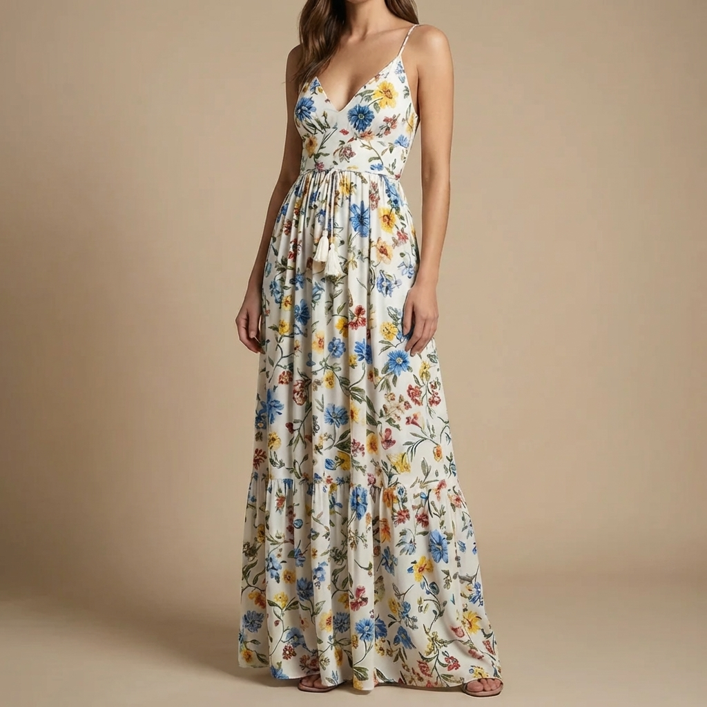 Floral Print Boho Maxi Dress