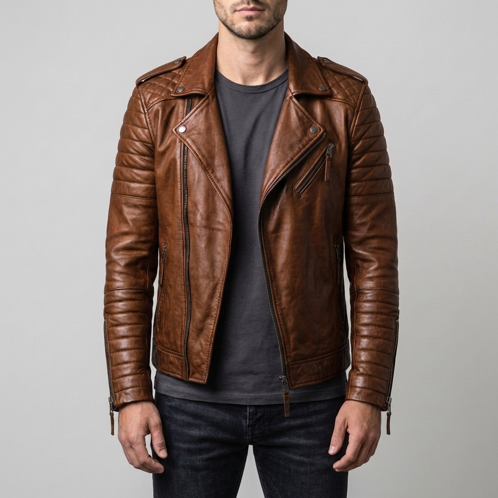 Leather Biker Jacket for Men