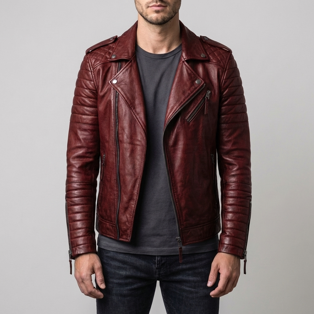 Leather Biker Jacket for Men