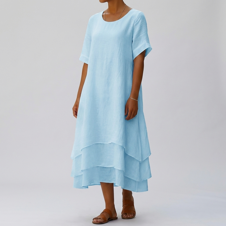Chic Block Slit Dress Effortless Modern Elegance