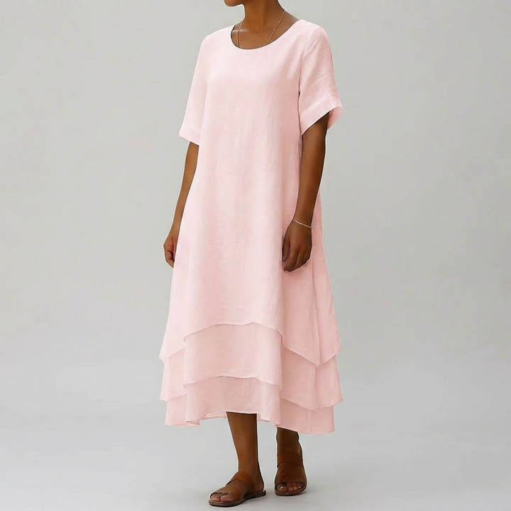 Chic Block Slit Dress Effortless Modern Elegance