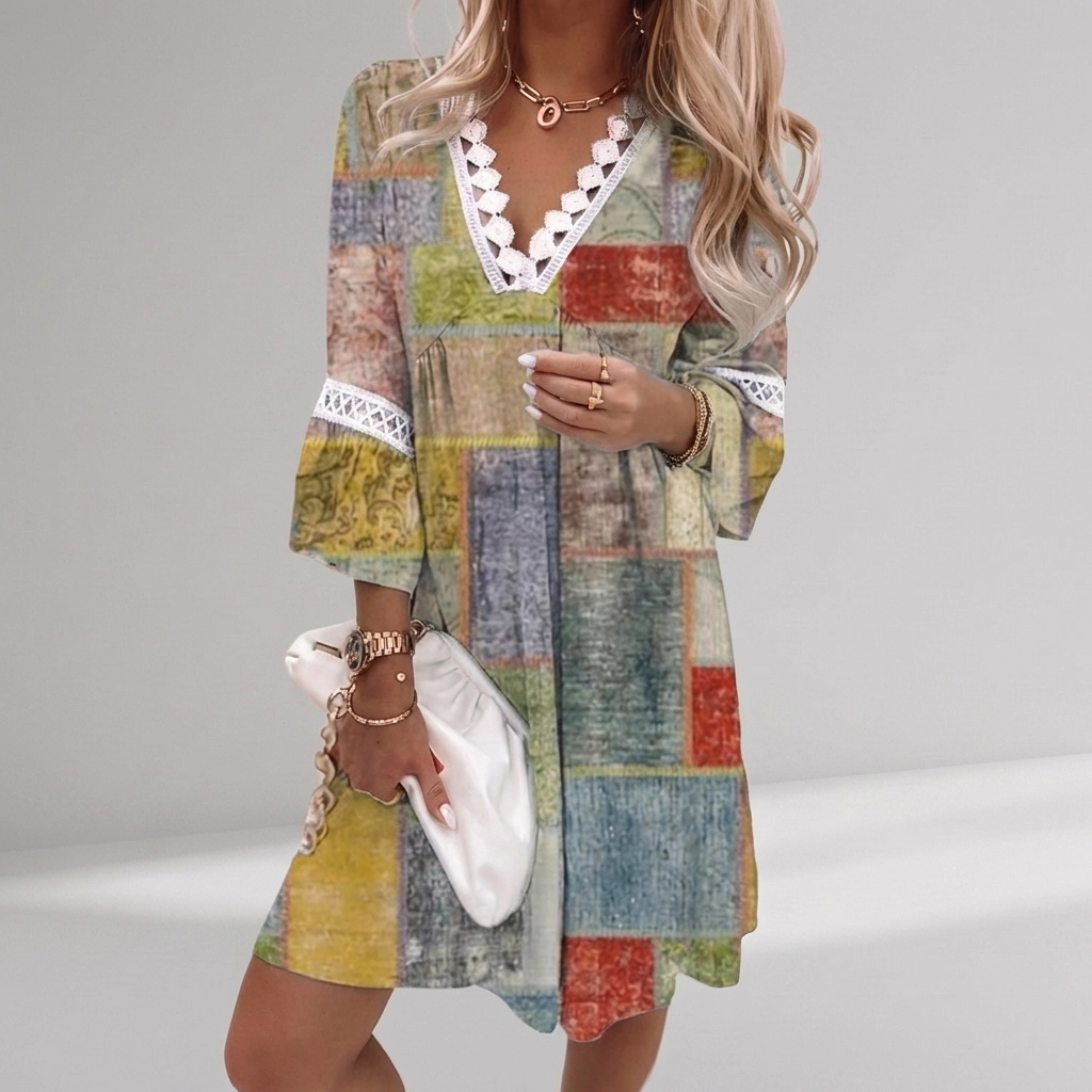 Boho Summer Dress with Crochet Details