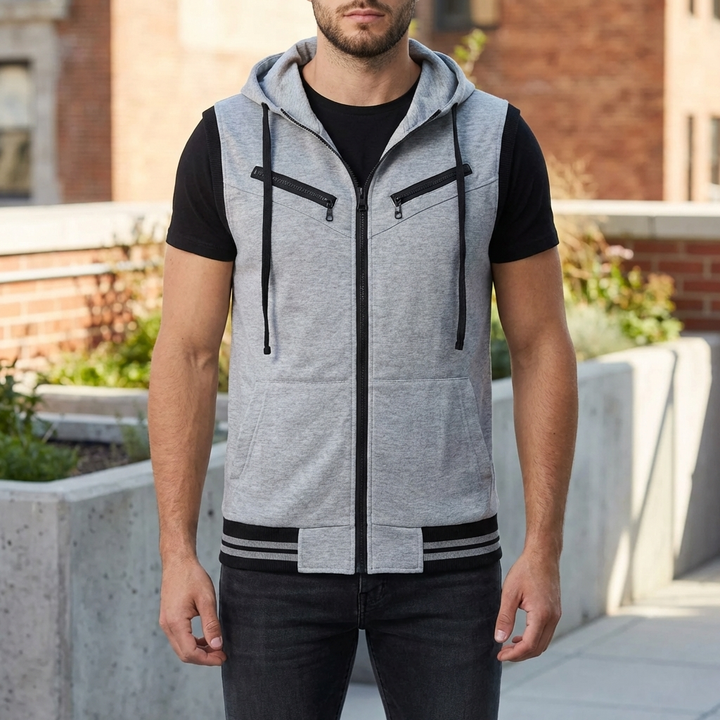 Sleeveless Hooded Vest jacket for Men