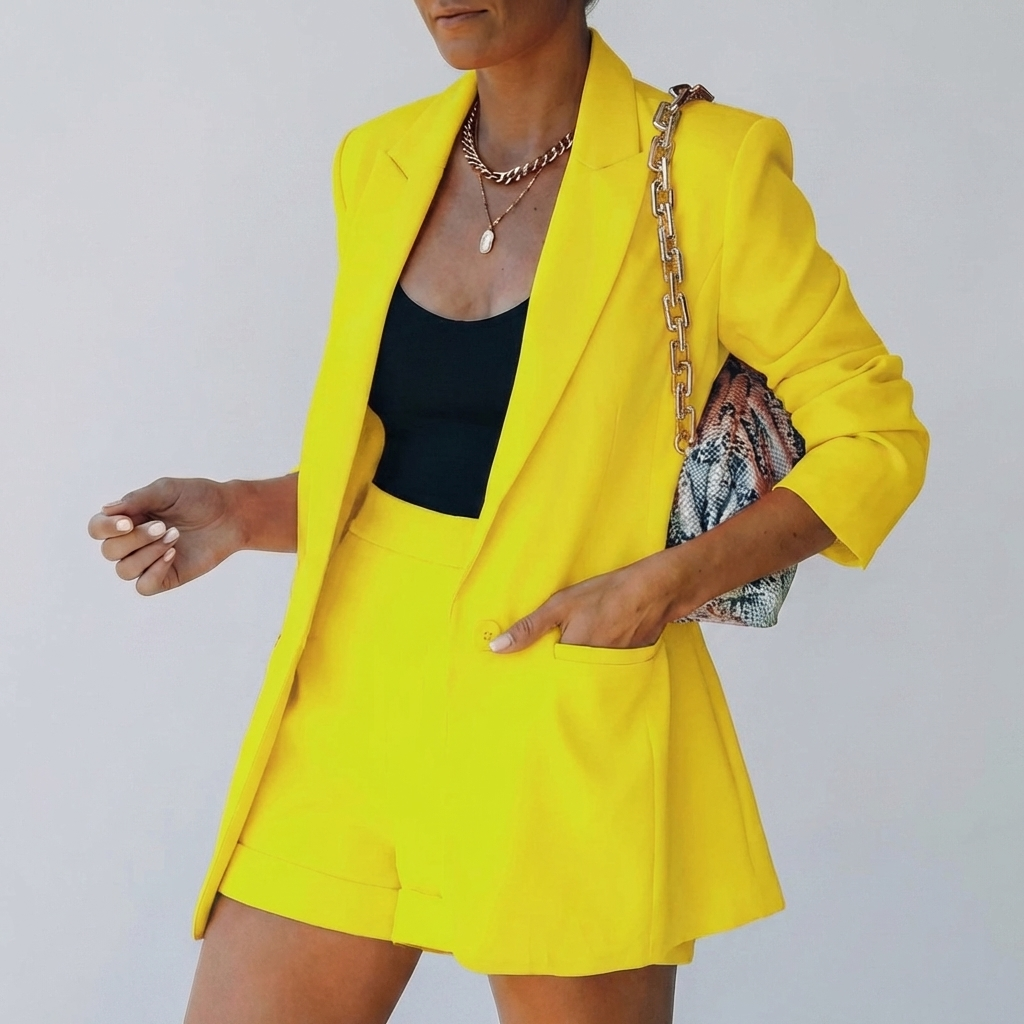 Chic Blazer Shorts Set for Women