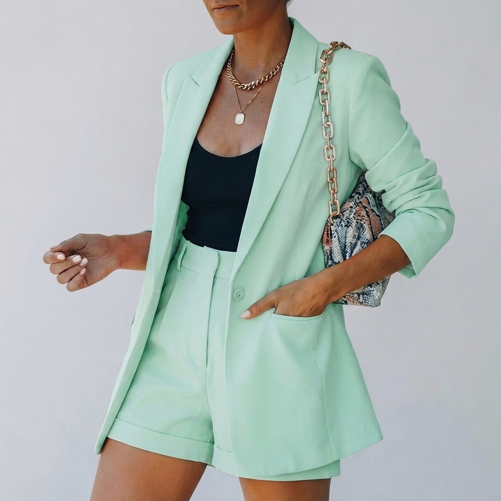 Chic Blazer Shorts Set for Women