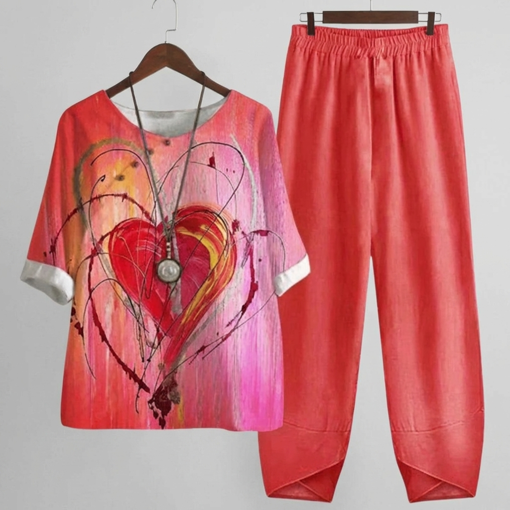 Vintage Floral Two-Piece Set for Women