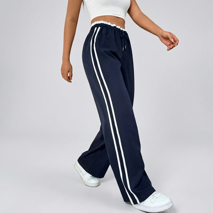 Trendy Sporty Wide-Leg Pants