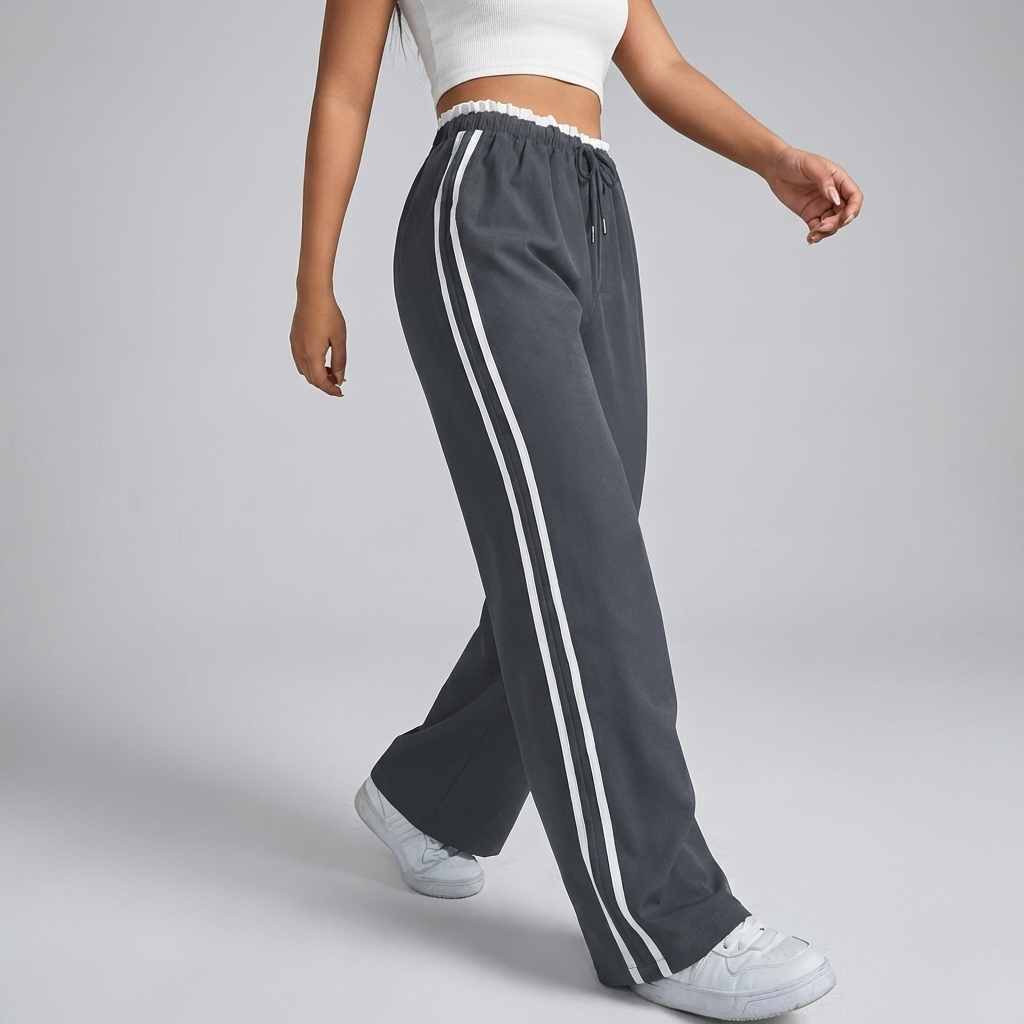 Trendy Sporty Wide-Leg Pants