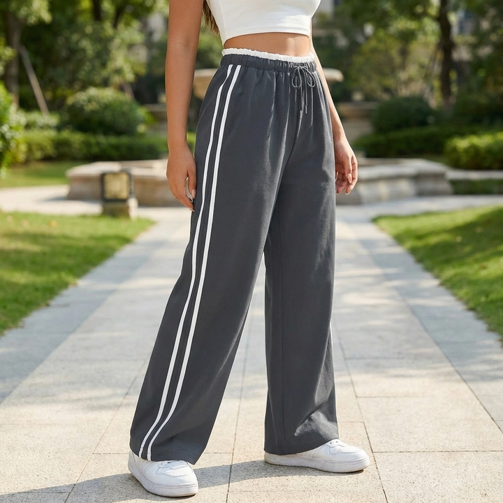 Trendy Sporty Wide-Leg Pants