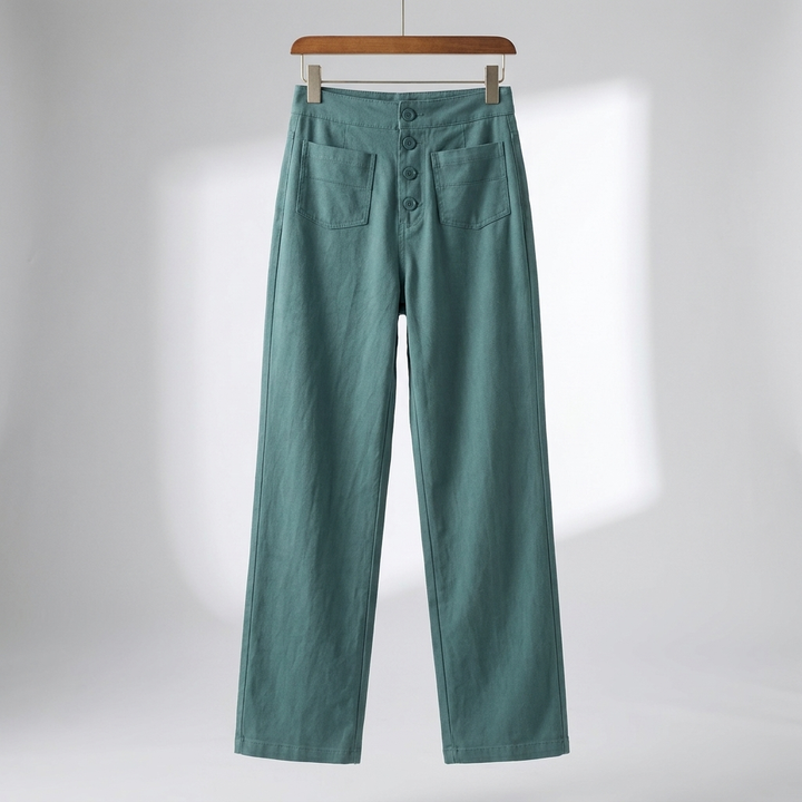 High-Waisted Straight-Leg Trousers for Women
