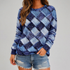 Checkered Knit Sweater for Women
