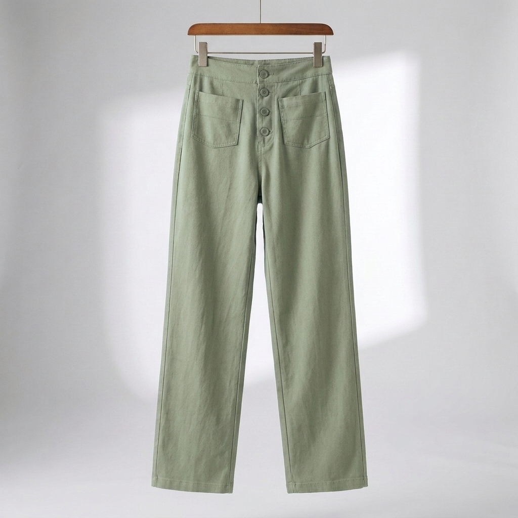 High-Waisted Straight-Leg Trousers for Women