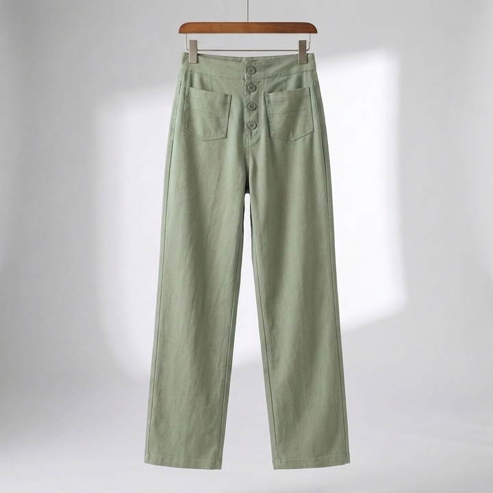 High-Waisted Straight-Leg Trousers for Women