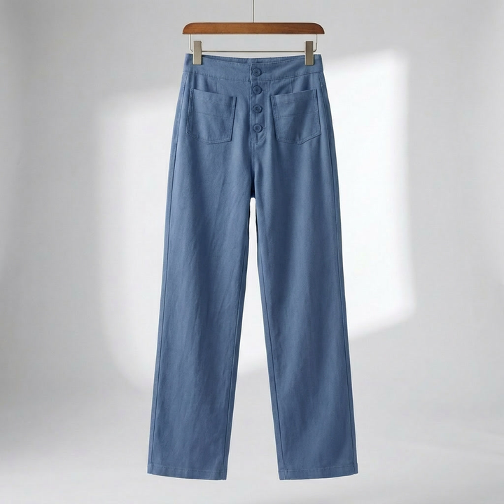 High-Waisted Straight-Leg Trousers for Women