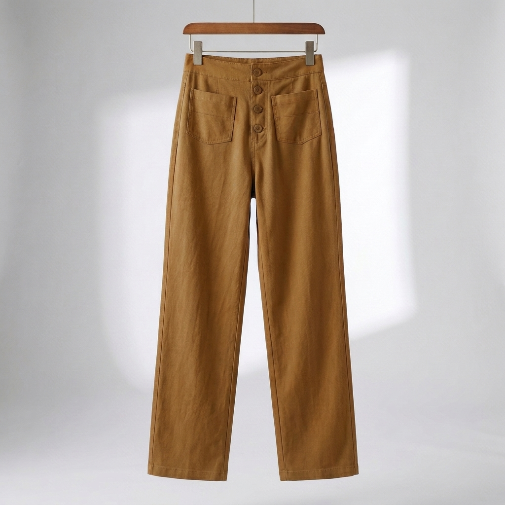 High-Waisted Straight-Leg Trousers for Women