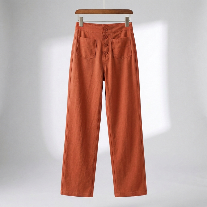High-Waisted Straight-Leg Trousers for Women