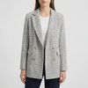 Tailored Double-Button Tweed Blazer for Women